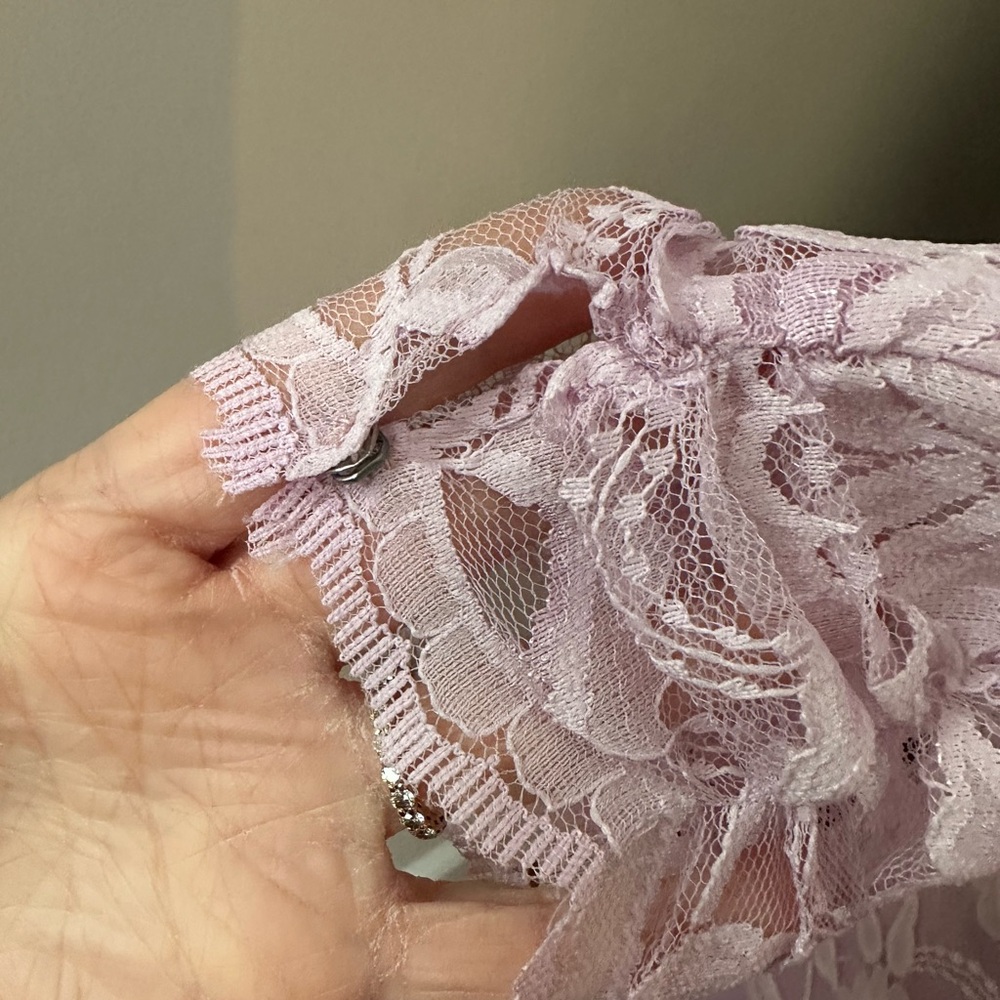 Vintage 70s or 80s Bridal Originals lilac floral lace bridesmaids dress size 10 - Picture 11 of 15